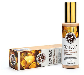 Крем тональный с частичками золота ENOUGH Rich Gold Double Wear Radiance Foundation SPF50+ PA+++ #21