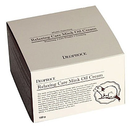 Крем для лица антивозрастной успокаивающий с жиром норки 100г DEOPROCE RELAXING CARE MINK OIL CREAM