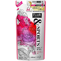 Кондиционер для белья с дезодорирующей формулой з/б - KAO Flair fragrance&sports splash rose, 420мл
