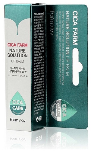 Бальзам для губ восстанавливающий с центеллой - FarmStay Cica farm nature solution lip balm, 10г