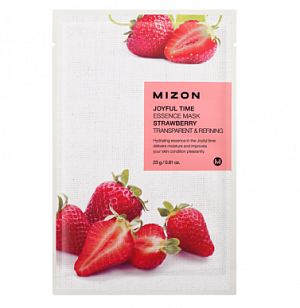 Маска для лица тканевая с экстрактом клубники 23г MIZON Joyful Time Essence Mask Strawberry