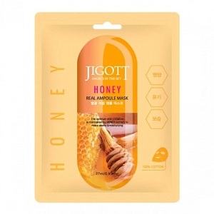 Маска для лица тканевая с мёдом 27мл JIGOTT HONEY REAL AMPOULE MASK