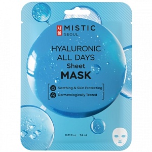 Маска тканевая для лица с гиалуроновой кислотой 24мл MISTIC HYALURONIC ALL DAYS Sheet mask