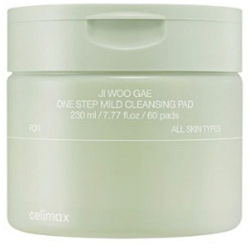 Пэды для очищения кожи и снятия макияжа - Celimax Jiwoogae one step mild cleansing pad, 60шт