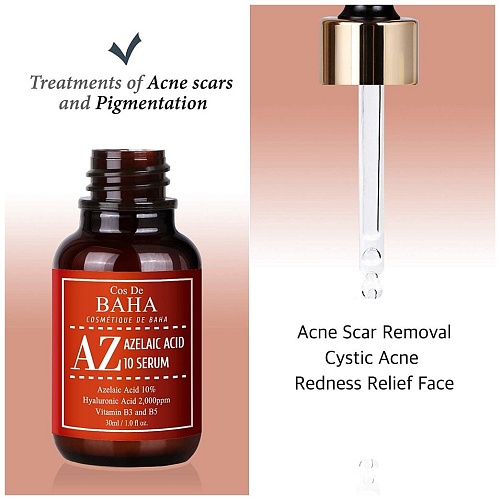 Сыворотка противовоспалительная для лица против акне с азела Cos De BAHA Azelaic Acid 10% Serum (AZ)