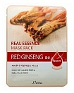 Маска тканевая с красным женьшенем - Juno Real essence mask pack red ginseng, 25мл