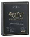 Маска для лица гидрогелевая жемчуг/золото - Petitfee Black pearl&gold hydrogel mask pack, 32г