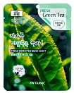 Маска увлажняющая тканевая с экстрактом зеленого чая 23мл 3W CLINIC Fresh Green Tea Mask Sheet