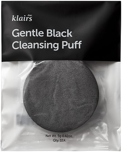 Спонж мягкий очищающий для умывания - Dear, Klairs Gentle black cleansing puff, 1шт