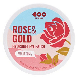 Патчи гидрогелевые «роза и золото» - Dearboo Rose&gold hydrogel eye patch, 60шт