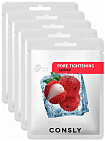 Маска для лица тканевая сужающая поры с экстрактом личи 20мл CONSLY Lychee Pore-Tightening Mask Pack