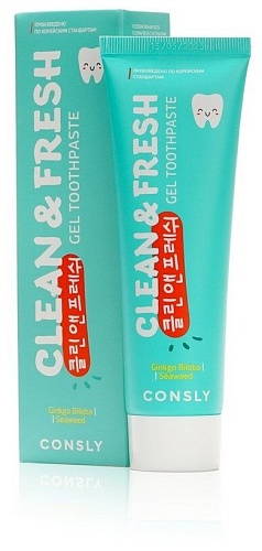 Паста зубная с экстрактами гинкго билоба и морских водорослей - Consly Clean&fresh toothpaste, 105г