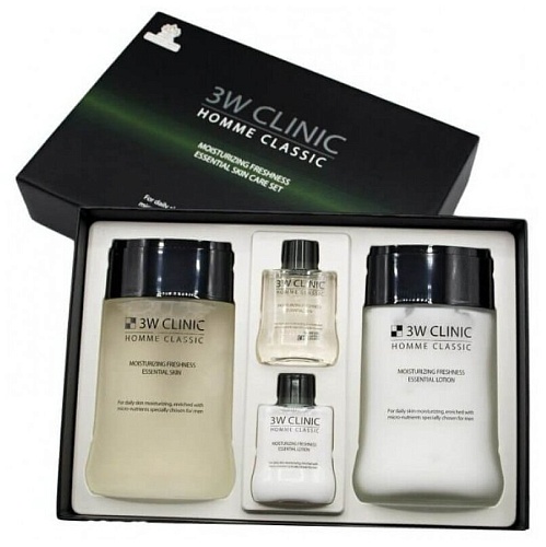 Набор для ухода за мужской кожей увлажнение - 3W Clinic Classic moisturizing freshnes 3set