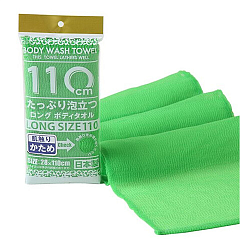 Мочалка для тела массажная жесткая зеленая - Yokozuna Shower long body towel, 28*100см