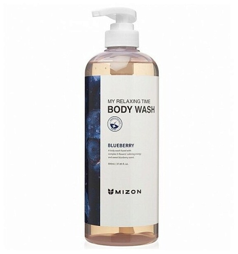 Гель для душа с экстрактом голубики 800мл MIZON MY RELAXING TIME BODY WASH [BLUEBERRY]