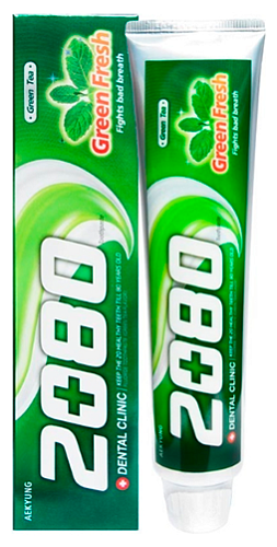 Паста зубная с экстрактом зеленого чая «мятный вкус» - KeraSys Dental clinic 2080 green fresh, 120г
