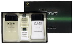 Набор для ухода за мужской кожей увлажнение - 3W Clinic Classic moisturizing freshnes 3set