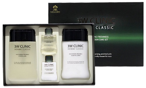 Набор для ухода за мужской кожей увлажнение - 3W Clinic Classic moisturizing freshnes 3set