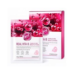 Маска тканевая для лица с витаминами - ENOUGH Real Vita 8 Complex Pro Bright Up Mask