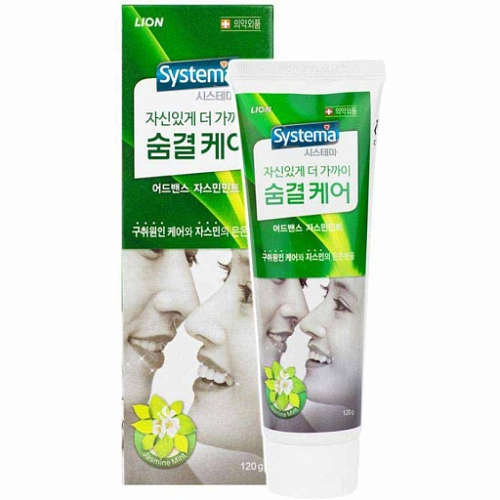 Паста зубная для ухода за дыханием с ароматом жасмина и мяты 120г LION SYSTEMA 120g