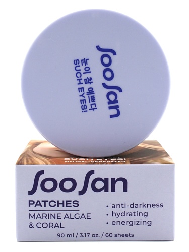 Патчи для глаз с экстрактом морских водорослей и кораллом SOO SAN Patches with Marine Algae & Coral