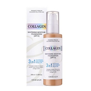 Крем тональный для лица осветляющий 1 ENOUGH COLLAGEN 3 in 1 WHITENING MOISTURE FOUNDATION SPF15 #21