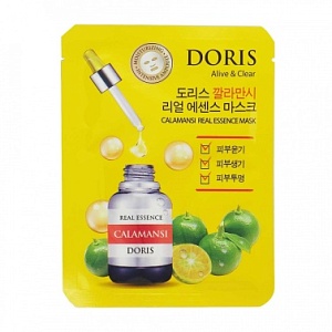 Маска для лица тканевая с экстрактом каламанси 25мл DORIS CALAMANSI REAL ESSENCE MASK