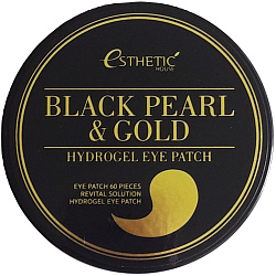 Патчи с черным жемчугом и золотом - Esthetic House Black pearl&gold hydrogel eye patch, 60шт
