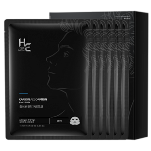 Карбоновая тканевая маска для лица НЕ for men CARBON ADSORPTION black mask 6 штук/упаковка (6шт)