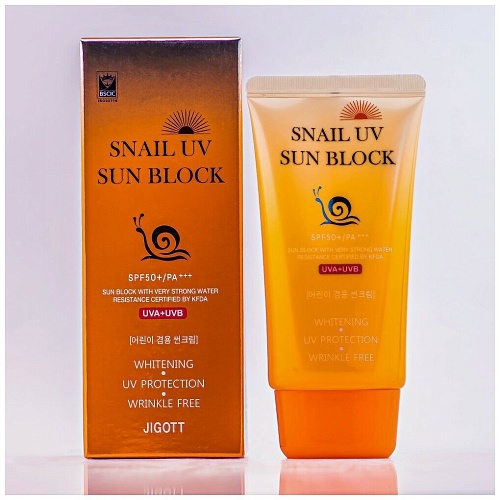 Крем солнцезащитный с улиточным муцином - JIGOTT Snail Uv Sun Block Cream SPF50+/PA+++