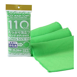 Мочалка для тела средней жесткости салатовая - Yokozuna Shower long body towel, 28*100см
