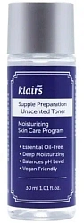 Тонер для лица смягчающий миниатюра - Dear, Klairs Supple preparation unscented toner, 30мл