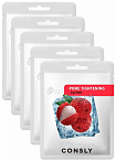 Маска для лица тканевая сужающая поры с экстрактом личи 20мл CONSLY Lychee Pore-Tightening Mask Pack