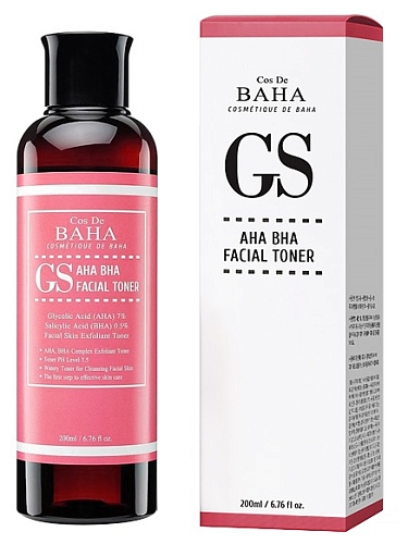 Тонер для лица с гликолевой и салициловой кислотами 200мл Cos De BAHA AHA/BHA GS Toner (GS)