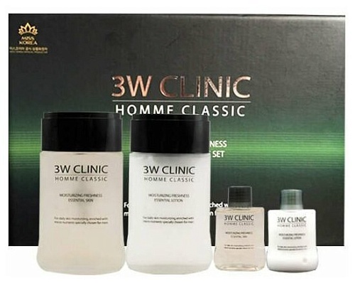Набор для ухода за мужской кожей увлажнение - 3W Clinic Classic moisturizing freshnes 3set