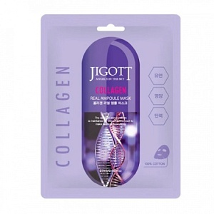 Маска для лица тканевая с коллагеном 27мл JIGOTT COLLAGEN REAL AMPOULE MASK