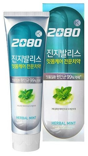 Паста зубная с гинкго билоба «мята и целебные травы» - KeraSys Dental clinic 2080 herbal mint, 100г