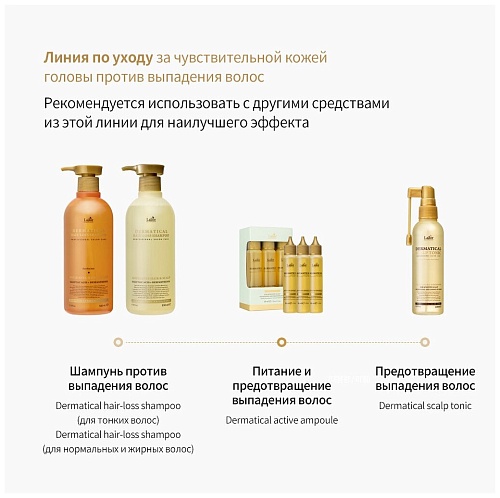 Шампунь укрепляющий для тонких волос 200мл La'dor DERMATICAL HAIR- LOSS SHAMPOO (FOR THIN HAIR)