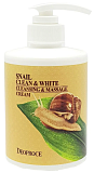 Крем для лица с улиткой массажный - Deoproce Clean & white cleansing massage cream snail, 430мл