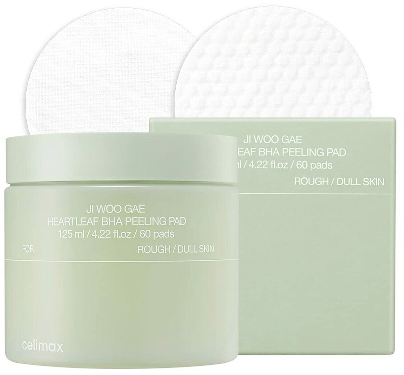 Пэды для борьбы с несовершенствами кожи - Celimax Jiwoogae cica BHA blemish toner pad, 60шт