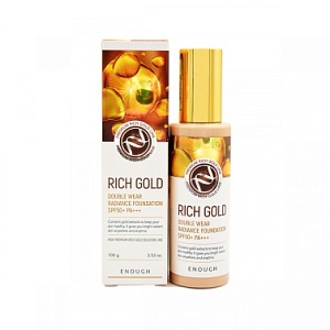 Крем тональный с частичками золота ENOUGH Rich Gold Double Wear Radiance Foundation SPF50+ PA+++ #21
