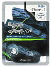Маска для лица тканевая с древесным углем 23мл 3W CLINIC Fresh Charcoal Mask Sheet