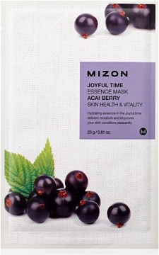Маска для лица тканевая с экстрактом ягод асаи 23г MIZON Joyful Time Essence Mask Acai Berry