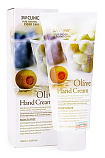 Крем увлажняющий для рук с экстрактом оливы 100мл 3W CLINIC Moisturizing Olive Hand Cream