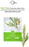 Маска тканевая для лица с экстрактом чайного дерева - Grace Day Tea tree cellulose mask, 27мл