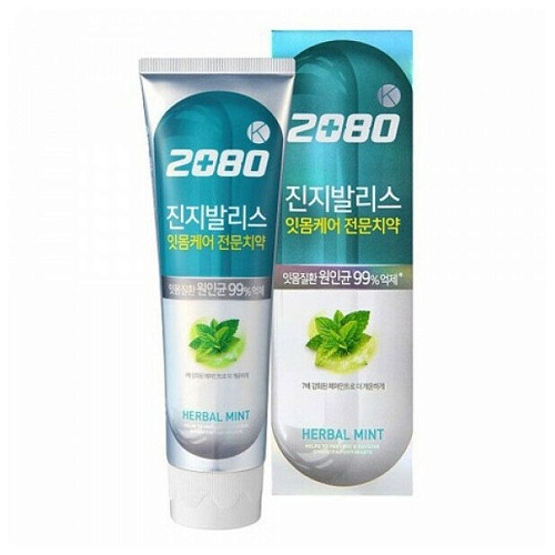 Паста зубная с гинкго билоба «мята и целебные травы» - KeraSys Dental clinic 2080 herbal mint, 100г