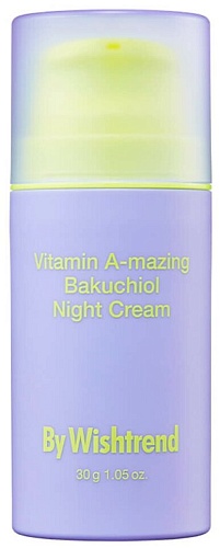 Крем для лица ночной ретинол и бакучиол - By Wishtrend Vitamin A-mazing bakuchiol night cream, 30г